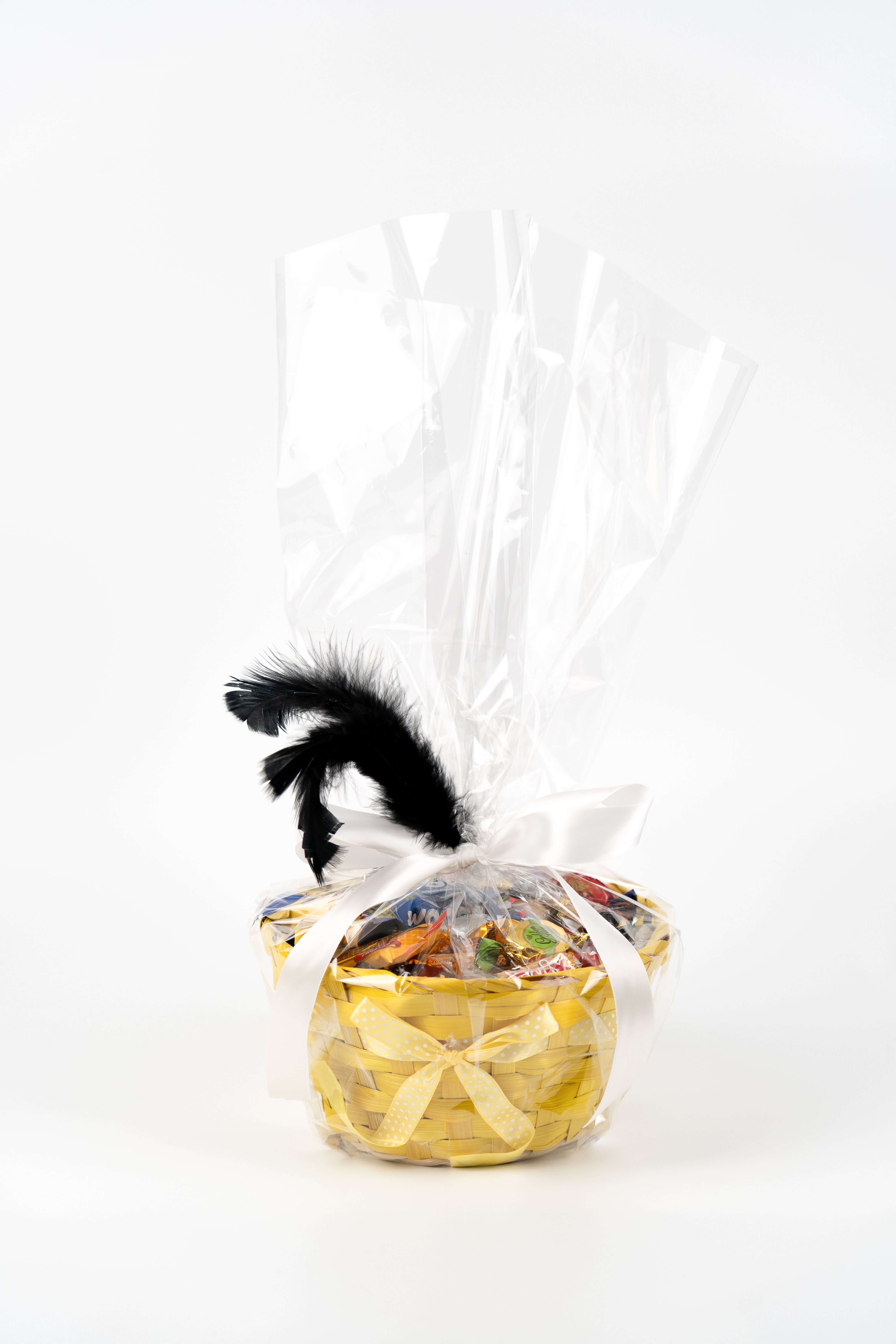 Påskkorg färgglad med rosett