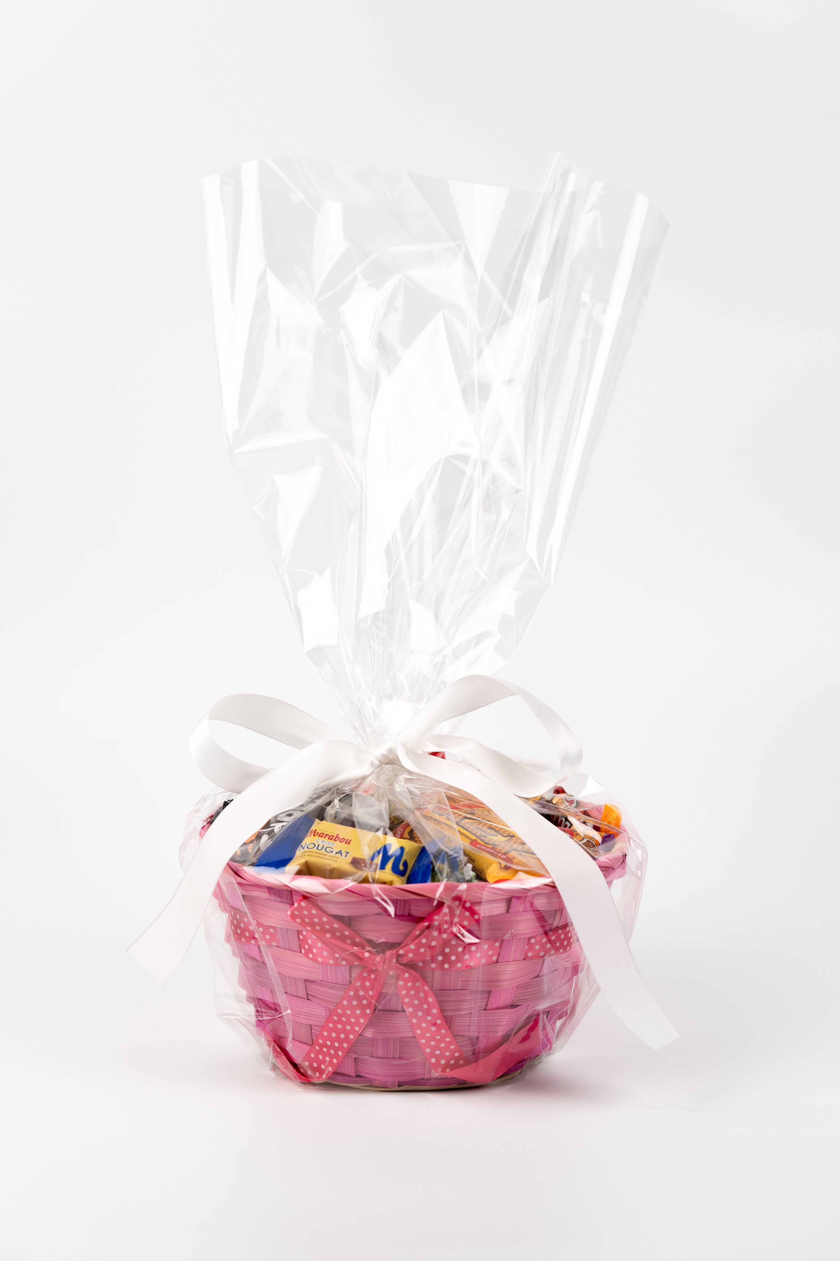 Påskkorg färgglad med rosett