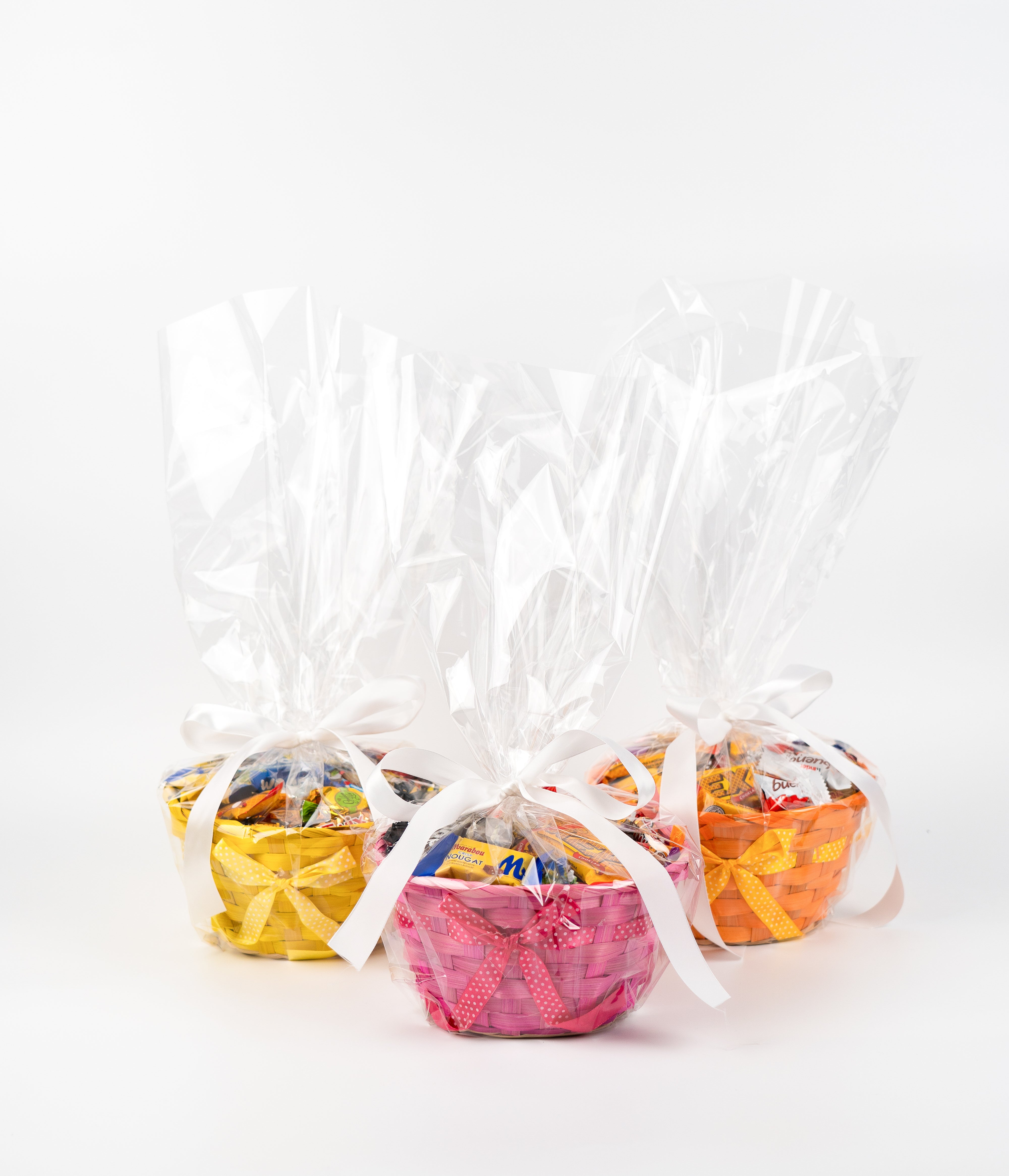 Påskkorg färgglad med rosett